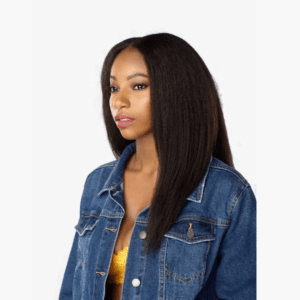 Human Hair Kinky Straight Clip-Ins 1C Clique 18"