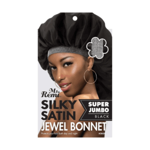Ms. Remi Silky Satin Jewel Bonnet - Super Jumbo - Black