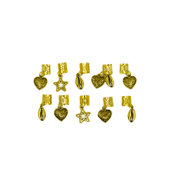 Heart & Star Braid Beads - 10 Beads