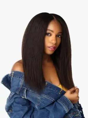 Human Hair Kinky Straight Clip-ins - 1C CLIQUE - 16"