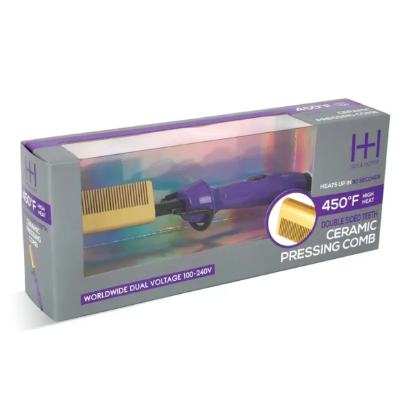 Hot & Hotter Ceramic Electrical Pressing Comb [Double Side Teeth]